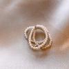 Cold wind zircon pearl opening ring Korean elegant temperament versatile index finger ring light luxury high-end jewelry women