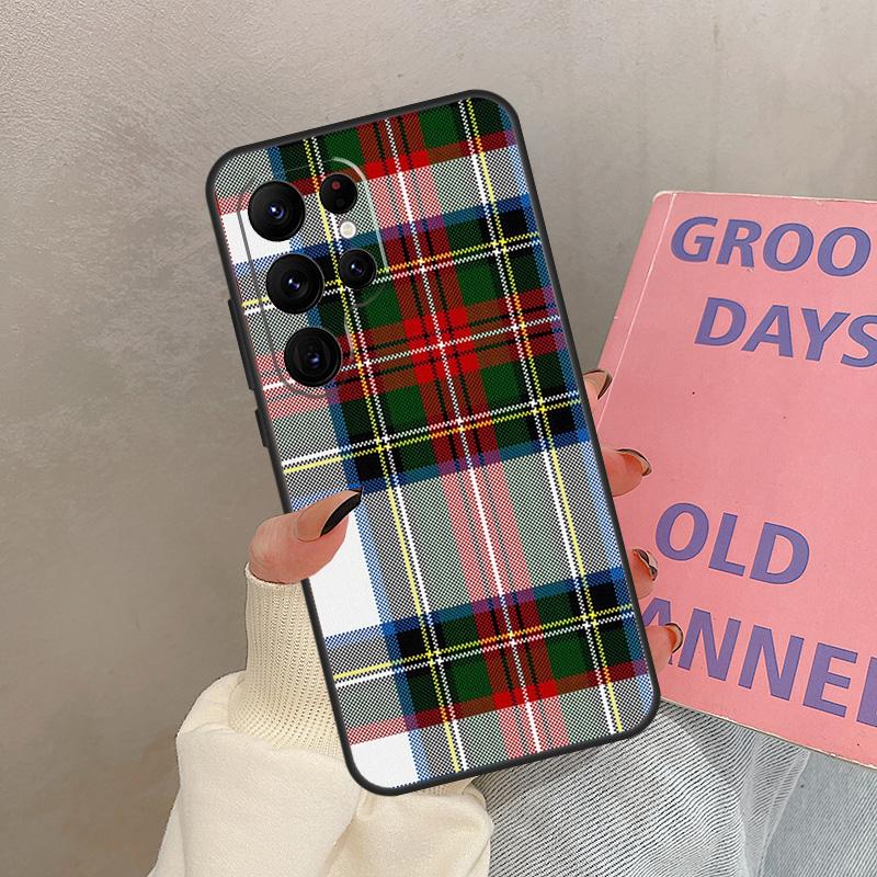 Clan Stewart Dress Tartan Plaid Case For Samsung Galaxy S25 Ultra S20 S21 S22 S24 S23 Ultra S9 S10 Plus S25 FE Cover Coque