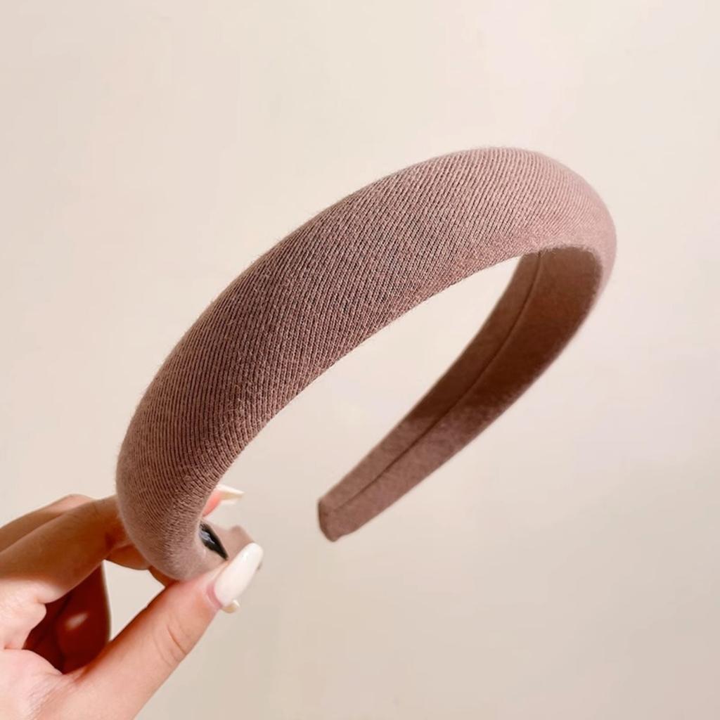 Zahnloses Stirnband zum Zurückstecken von Pony und feinem Haar, Schwarzes und Braunes Gesichtswasch-Haarschmuck für Damen