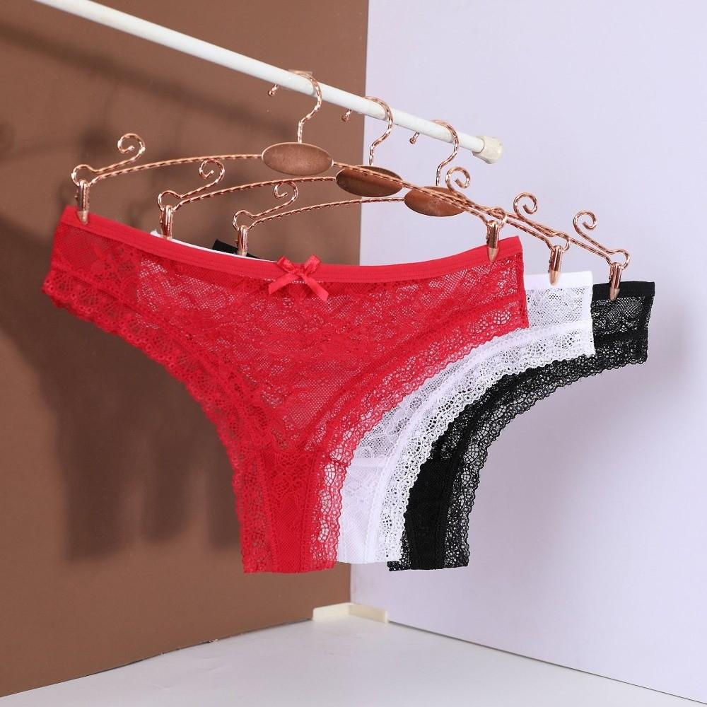 Transparent Mesh Briefs Women Low Waist Romantic T Panties Mesh Sheer Lace Thong Ladies Girls Gift