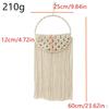 Beige Macrame Wall ing Handmade Tapestry Window Pocket Geometric art of Mail Holder Basket Entryway