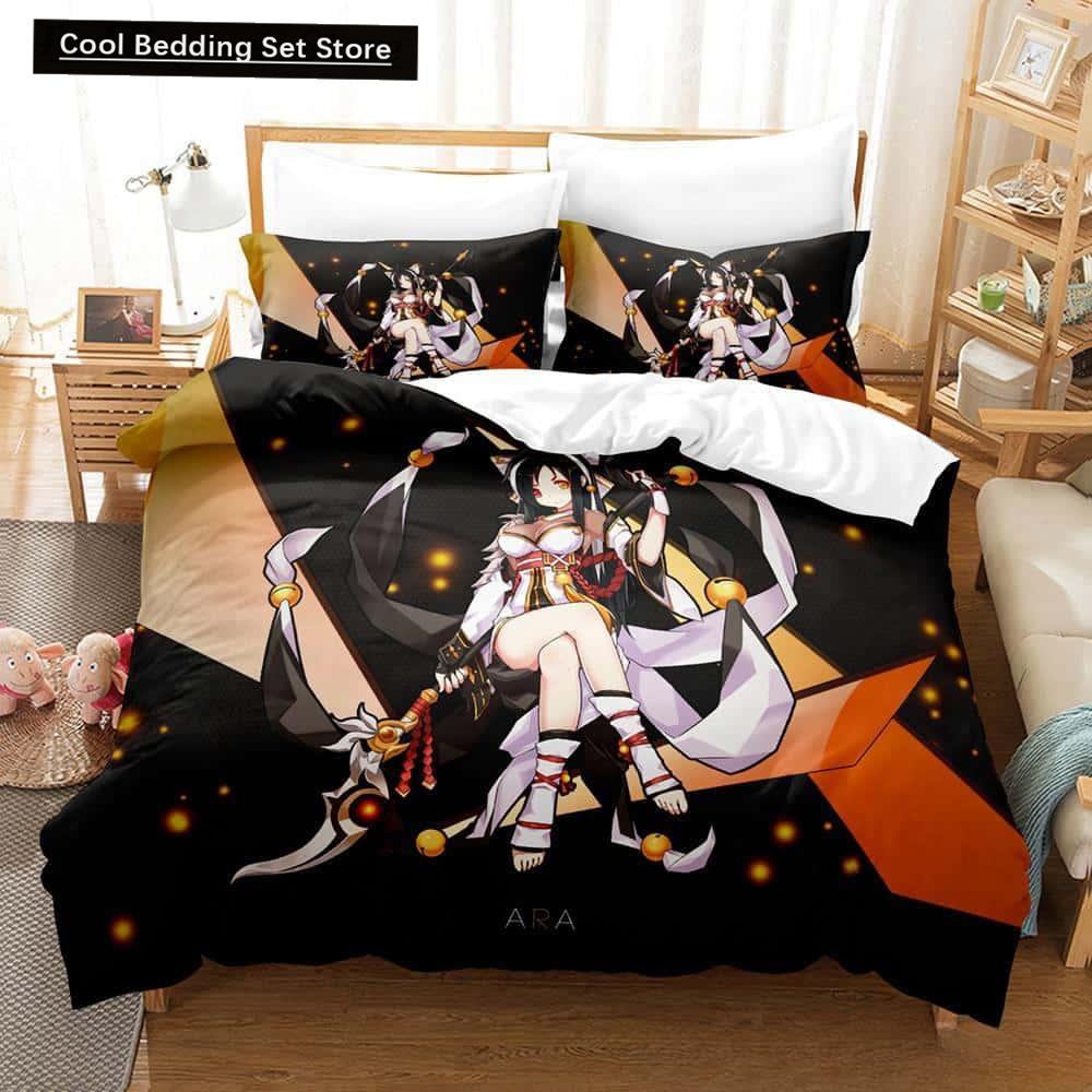3D Print Anime Elsword Bedding Set Single Twin Full Queen King Size Bed Set Adult Kid Bedroom Duvet Cover Sets For Home Textiles