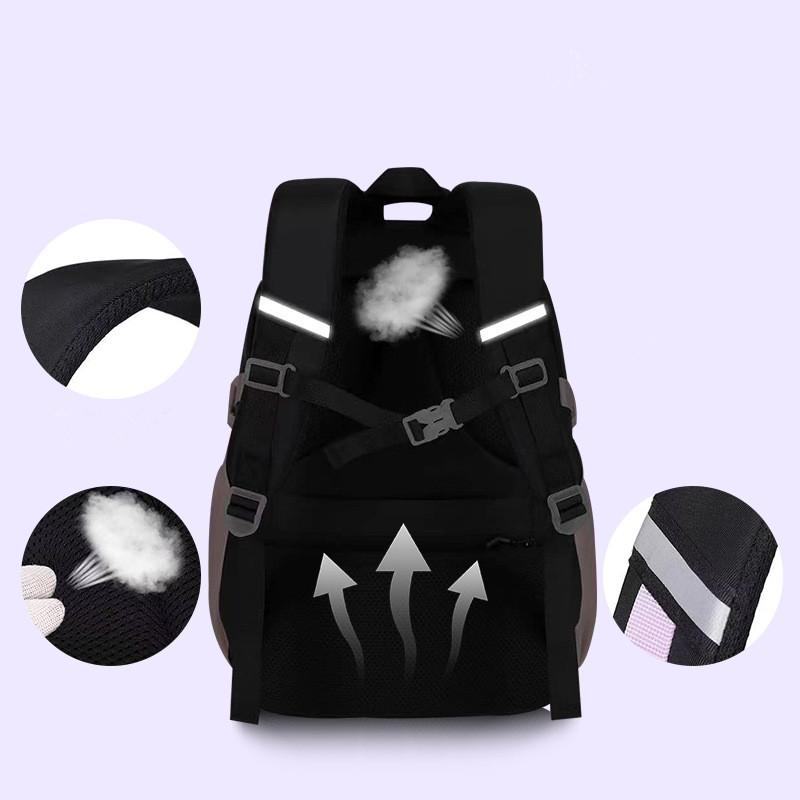 Love Pattern School Bag Backpack Pencil Case Lunch Bag Three Piece Set Nylon Fabric Waterproof Boy Girl Teenagers Trend Backpack