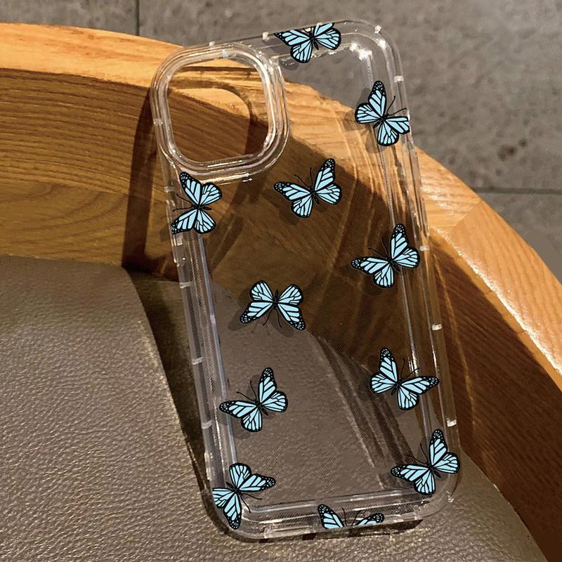 Cute Cartoon Butterflies Phone Case for Samsung S25 S24 S23 Ultra S22 Plus S21 FE A53 A52S A14 A15 A54 A55 5G Air Cushion Cover