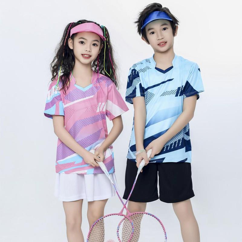 Womens Badminton Sport Set Mens Volleyball Uniform Kids Table Tennis Outfit Running T-Shirt Athletic Wear