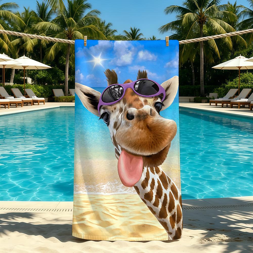 Handtuch Für Draußen Cartoon Camping Strandhandtuch Super Saugfähig Schnell Trocknend Tier Giraffe Sommer Handtuch