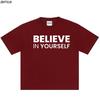Unisexs Pure Cotton Believe In Yourself Simple Letter Print Tshirt Harajuku Retro Clothing Aesthetics Loose Top Pullover Tshirt