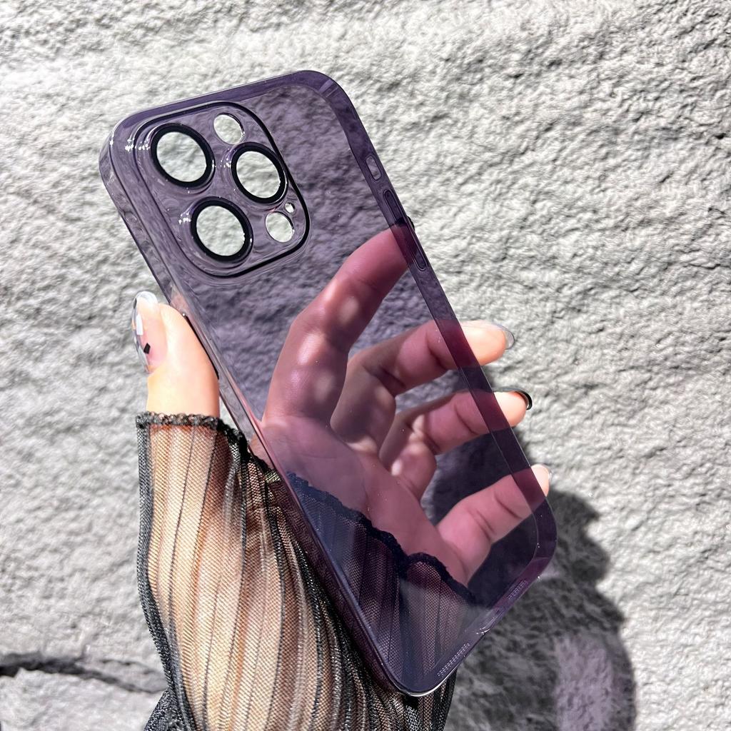 Transparent glass is suitable for Apple 16promax mobile phone case iphone15 lens film 13 transparent all-inclusive protective case