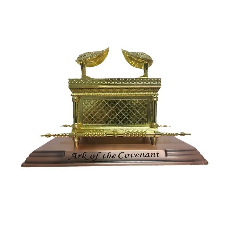 Mini Goldene Bundeslade Legierung Statue Handgefertigt Graviert Religiöses Ornament für Gebetstisch Dekor