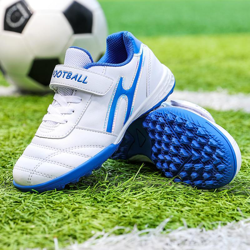 

New football shoes men and women children Velcro TF broken nails young students grass flat training shoes 30