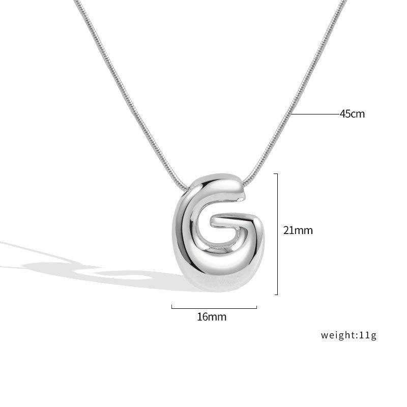VENTFILLE 925 Sterling Silver 26 Letters Necklace For Women Gift Smooth Cute Balloon Jewelry Accessories Dropshipping Wholesale