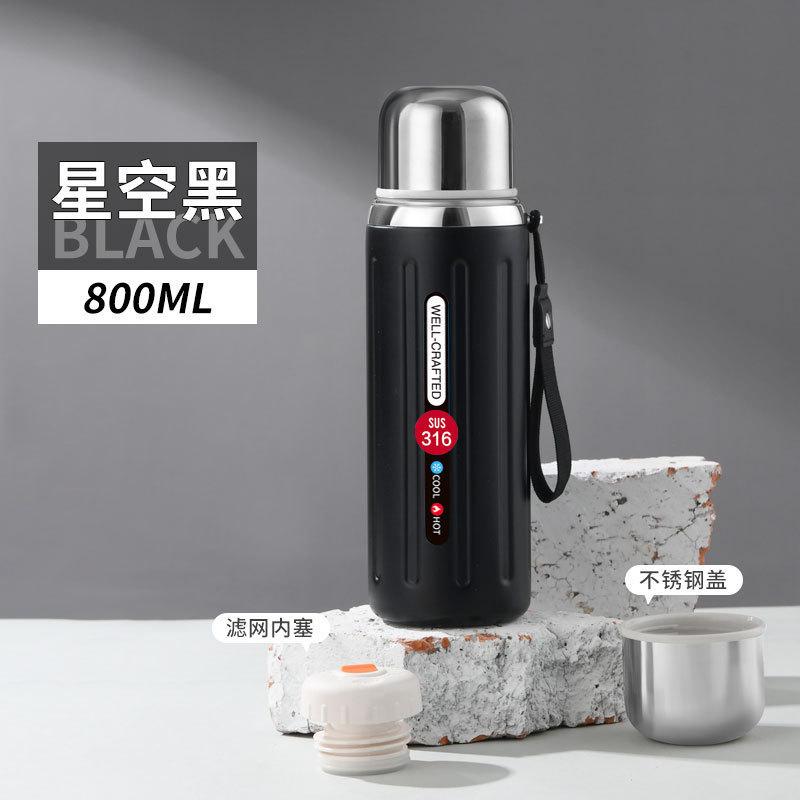 Roman column thermos cup stainless steel tea separation large capacity thermal insulation kettle retro girls water cup