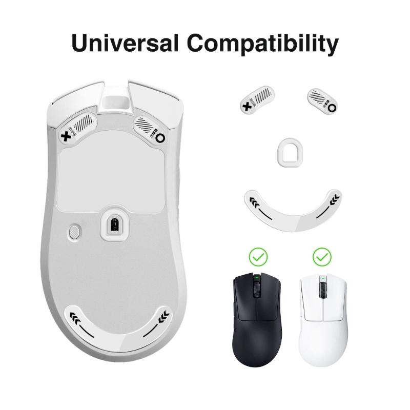 Tempered Glass Mouse Feet For DeathAdder Mouse Skates High Wear Resistance Smooth Glides Durability Use
