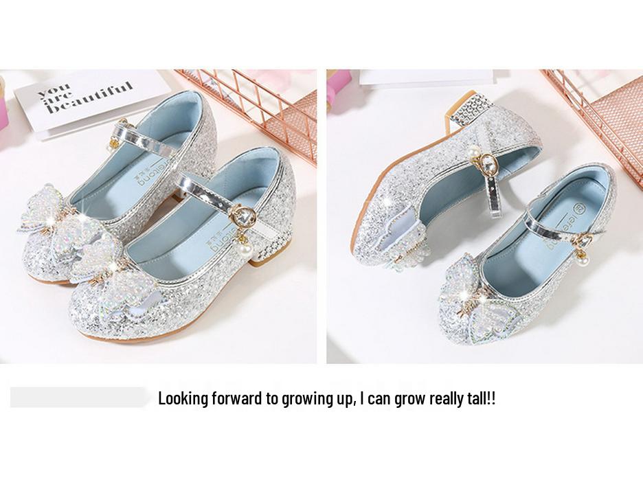 Mädchen Kristall Schmetterling Prinzessin Schuhe - Weiche Sohle Pailletten Ballerinas für Große Kinder