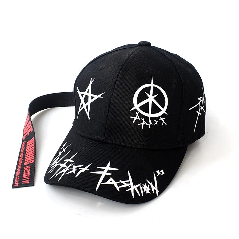 Gorra de Béisbol Trendy con Pico de Pato y Graffiti para Hombres y Mujeres - Estilo Hip Hop, para Exteriores