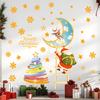 Christmas Santa Claus Climbing Ladder Fluorescent Wall Sticker Set