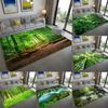 Green Forest Trees Flowers Streams Natural Landscape 3D Visual Effect Bedroom Non-slip Floor Mat Bathroom Large Size Mat