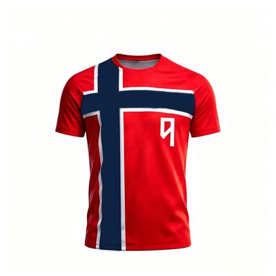 Norway's Home Jersey No.9 For The 2026 Soccer Match Norway's Jersey, Suitable For Norway Nation Team And Haaland Football Fan