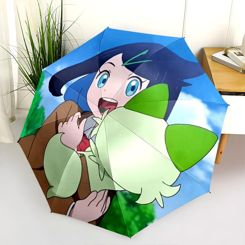 Cute Liko pattern, automatic folding umbrella, portable and foldable design, 8 ribs, a Christmas or birthday gift.