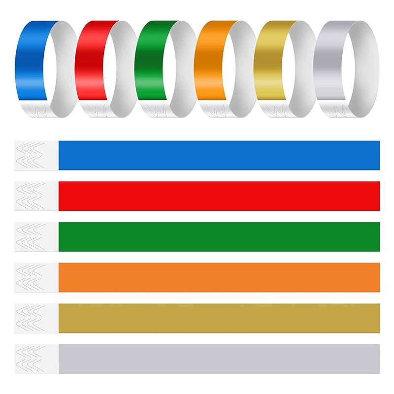 

ABJI-3000 PCS Neon Colored Wristbands For Events, Synthetic Paper Waterproof Lightweight Activity Identification Wristbands разноцветный