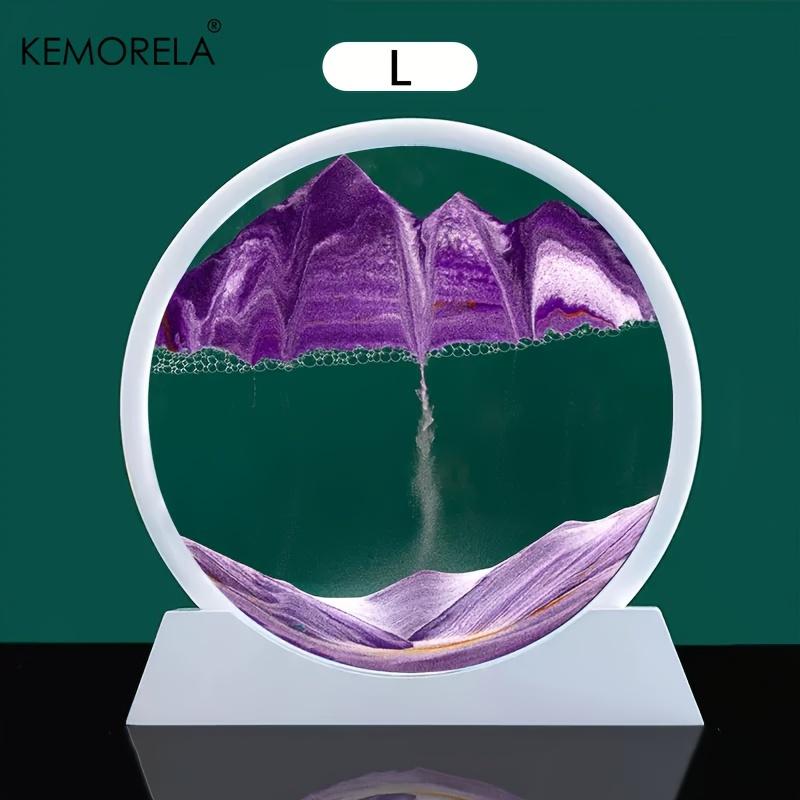 Tablou 3D cu Nisip Mișcător 26CM 12 Inch Rotund Sticlă Peisaj Marin Nisip Curgător Clepsidră Artă Nisip Curgător Decor Acasă