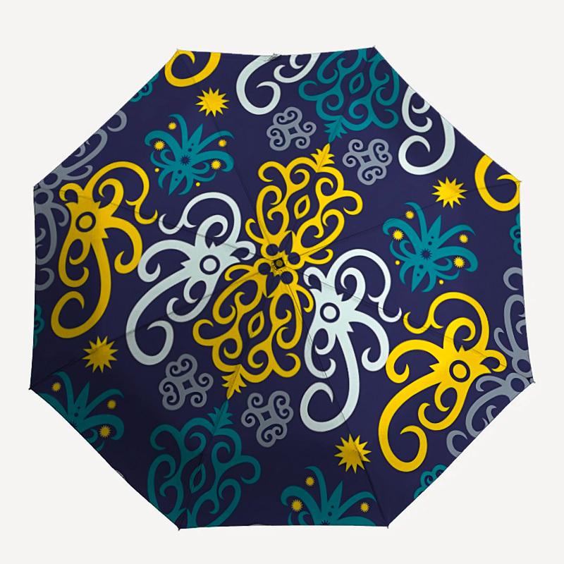 

1pc Ornate Pattern Umbrella - Portable Home Essential, Durable Iron Frame with Rod Structure, Fashion Lovers yy250910008