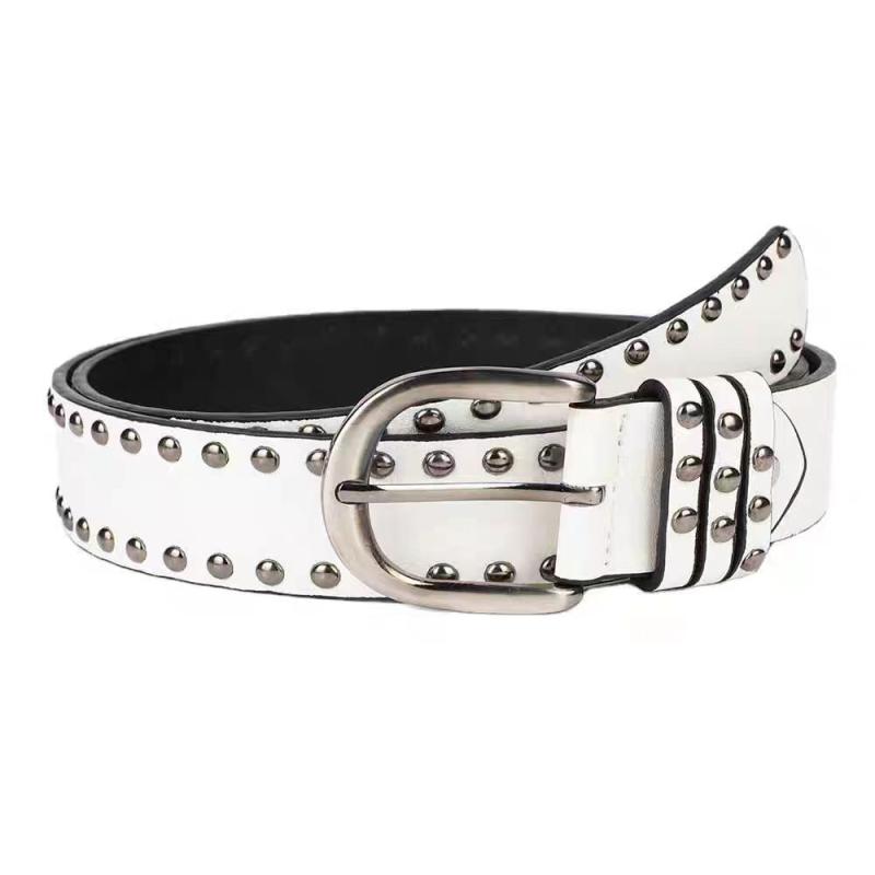 Rivet Punk Needle Buckle Belt For Men Women Versatile Y2K Jeans Decor Pu Leather Strap Hip Hop Retro Waistband
