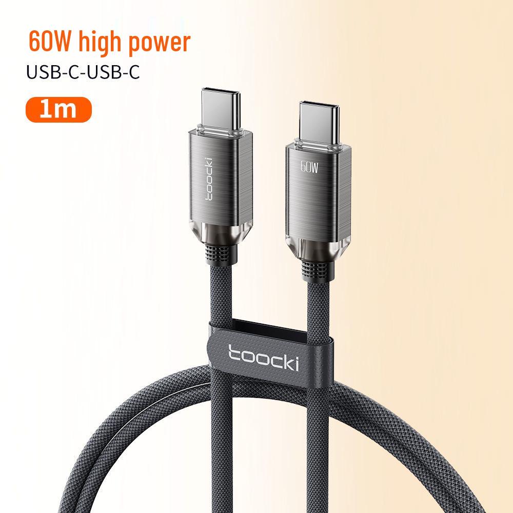 Toocki PD60W USB-C Fast Charging Cable for Samsung, Huawei, Xiaomi - Crystal Aluminum Alloy Data Cable