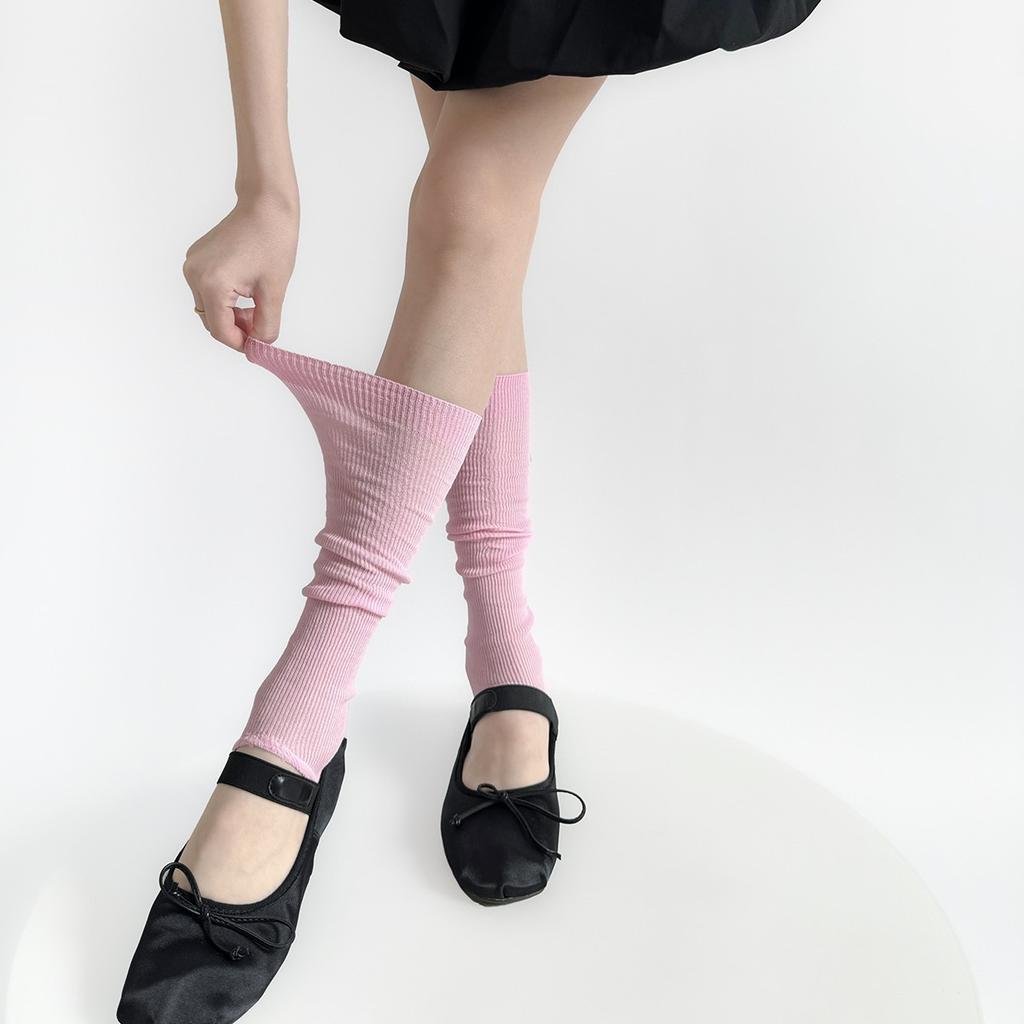 Spring Summer Simple Footstep Leg Warmers Women Personality Solid Color Foot Cover Fashion Versatile Girl Long Socks Leg Warmers