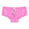 Pánské plavky Wet Look Lakovaná kůže Low Rise Boxerky se stahovací šňůrkou Plavky