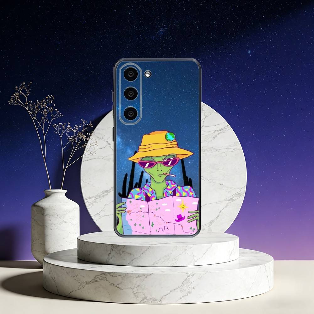

Funny Space U-UFO Alien Thing Phone Case For Samsung Galaxy A73,A72,A71,A70,A53,A52,A51,Others Soft Black Cover Samsung a50 30s 50s