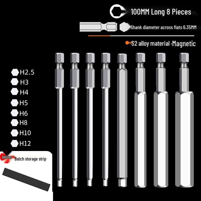 Hexagonal High Hardness S2 Bit Set for Pneumatic & Electric Screwdrivers