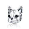 Zirconia Color Sterling Cane Animaletto Cane Cane Bulldog Perline Adatte Braccialetto da Polso Originale Ciondolo Gioielli Fai da Te Braccialetto da Polso alla Moda