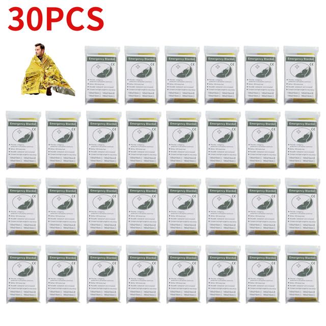 5-30 stücke Outdoor Notfall Überleben Decke Erste Hilfe Rettungs Kit Wasserdicht Wasserdichte Folie Thermische Camping Militär Decke Heißer