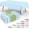 Homaxy Disposable Table Cloth 54x108 In Waterproof Plastic Tablecloth Rectangle Checkered Table Covers for Picnic Birthday Party
