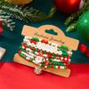 Christmas Multi-Layer Colorful Beaded Bracelet For Women Santa Claus Snowman Reindeer Snowflake Polymer Clay Bangle Jewelry