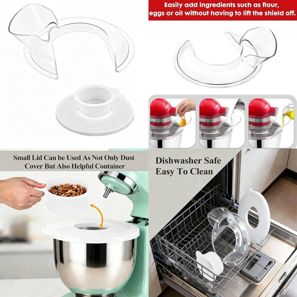 For Kitchen Aid Steel Mixing Bowl Fermentation Lid With Splash Cover For Home Baking