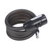 Bike Lock Cable 4.9ft Long Matte Black 2 Keys PVC Thick Steel Rope Coiled Cable Lock with Mounting