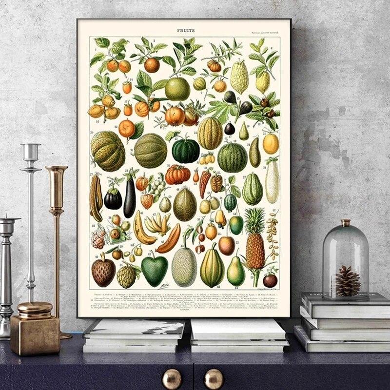 Botanische Blume Pilz Obst Leinwand Gemälde Wildpflanze Pilz Poster und Druck Wandkunst für Wohnzimmer Wand Dekor Cuadros