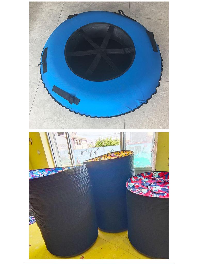 PP Inflatable Double Snow Tube - Wear-Resistant Rainbow Slide for Outdoor Parent-Child Fun