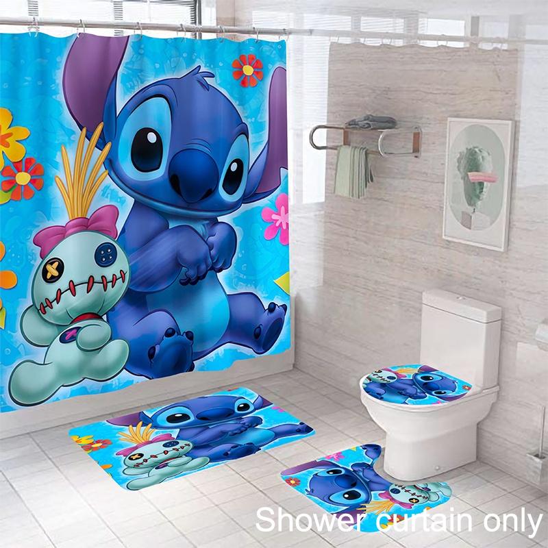 Lilo Stitch Duschvorhang Wasserdicht Schimmelresistent Und Niedlich Heimdekoration