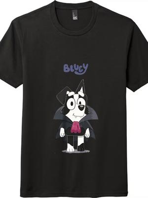 T-shirt Casual Unisex con Design del Personaggio Bluey dei Cartoni Animati | Tee