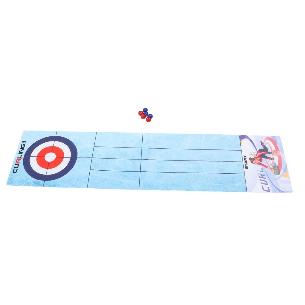 Masa Üstü Curling Oyunu Rulo Yapılabilir İnteraktif Eğitici Rekabetçi Taşınabilir Curling Tahtası Aile