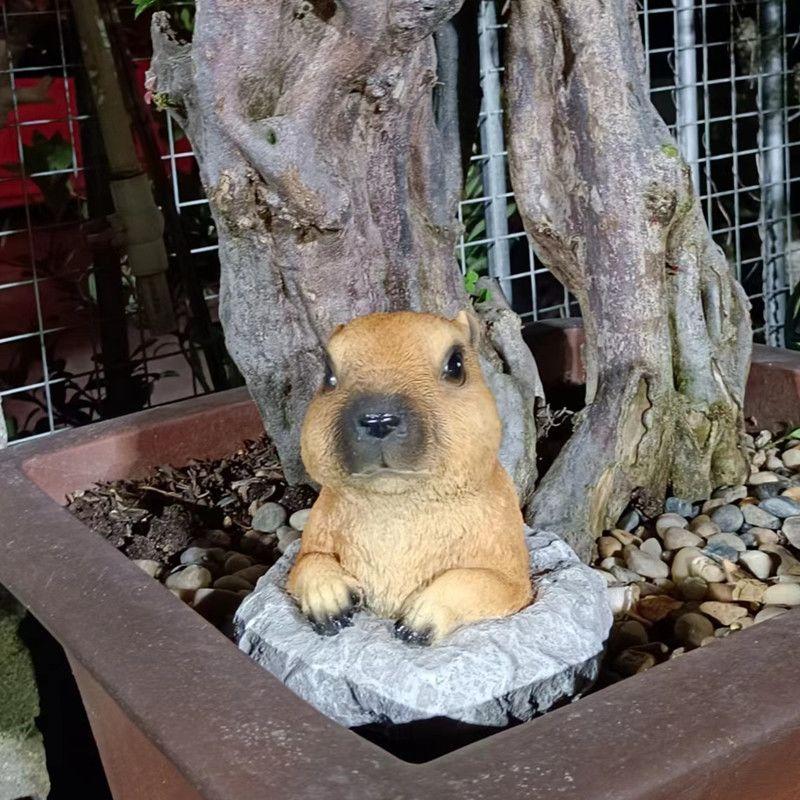 Simulation Animal Groundhog Cute Ornaments Outdoor Aarden Decoration Patio Balcony Arrangement Flower Pot Yard Gardening Decor