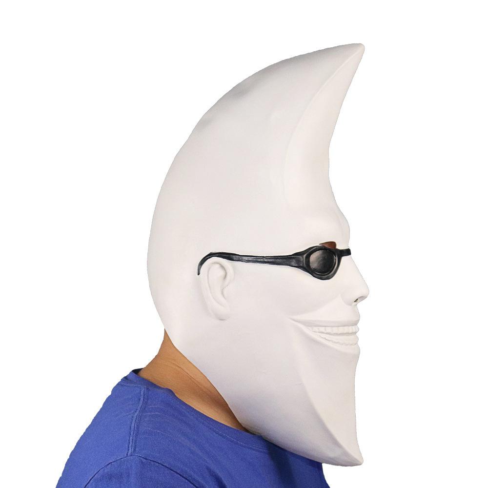white moon cos Cool Headgear Men's and women's moon mask costume for masquerade parties, Halloween, and other festive occasions