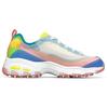 Skechers DLites 1.0 Fabric Synthetic Leather Color Block Sports Low Top Casual Shoes Women sneaker Pink Blue Yellow 149235-PKMT