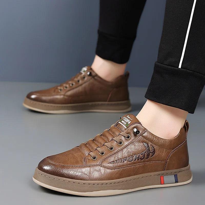 Fashion New Genuine Leather Mens Casual Shoes Handmade Sneakers Outdoor Running Shoe for Men High Quality Tennis Masculino Italian Shoes