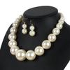 Luxury Round Big Simulated Pearl Necklace Earring Jewelry Sets for Women Statement Choker New Fashion Accessories Creative Gifts