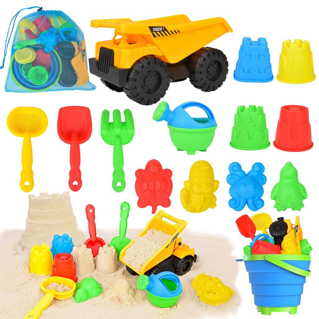 Sandbox dump truck sandbox foldable bucket water sand outdoor outing play sea river beach snow bath random color set, 15-piece set, play, set, play,