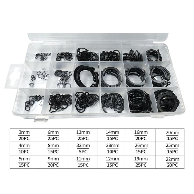 Snaps Rings Set 300Pcs Retaining Rings Set 18 Size Stainless Steels External Circlip